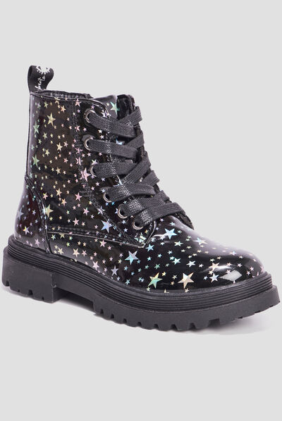 Bottines vernies zippées noir fille