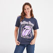 T-shirt manches courtes Rolling Stones gris foncé femme