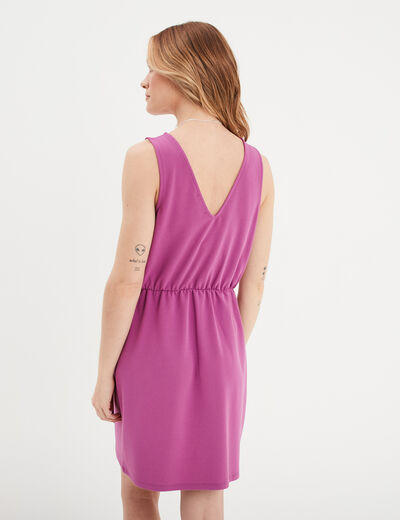 Robe portefeuille plis taille violet femme