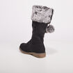 Bottes zippées avec pompons noir fille