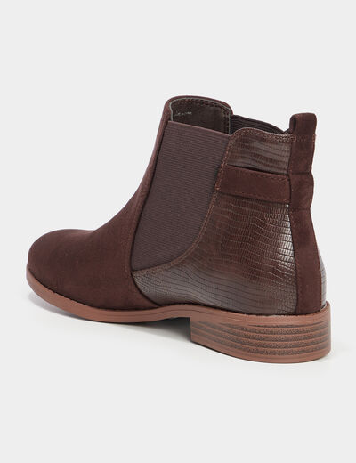 Bottines chelsea avec boucles marron foncé femme
