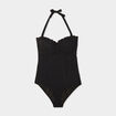 Maillot de bain une pièce balconnet noir femme grande taille