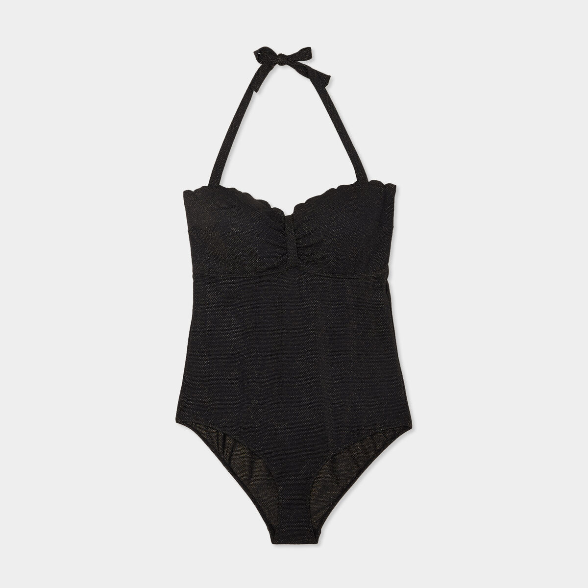 Maillot de bain une pièce balconnet noir femme grande taille