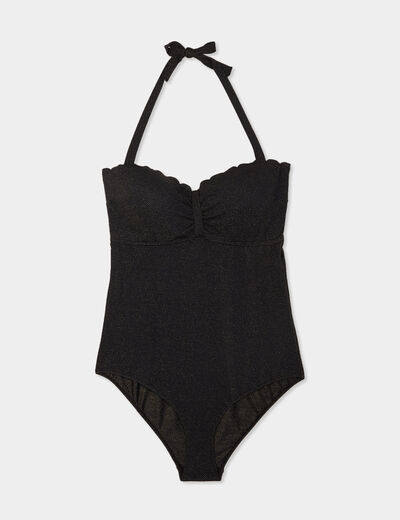 Maillot de bain une pièce balconnet noir femme grande taille
