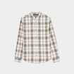 Chemise droite manches retroussées beige homme
