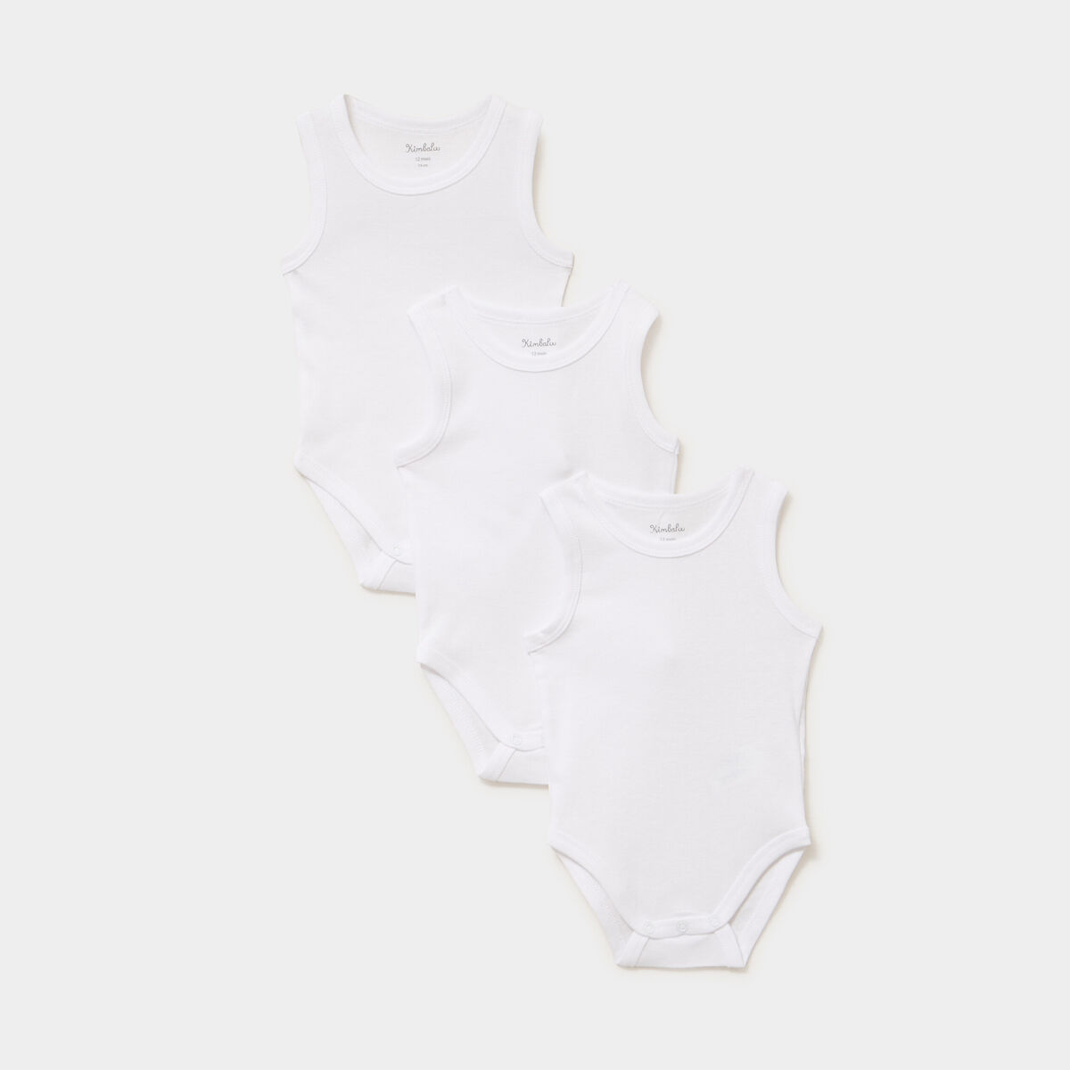 Lot 3 bodies marcels coton sans manches blanc b&eacute;b&eacute;