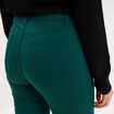Pantalon slim stretch vert fonc&eacute; femme