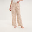 Pantalon de pyjama droit coton ecru femme