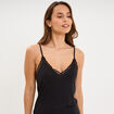 Haut de pyjama d&eacute;bardeur &agrave; bretelles noir femme