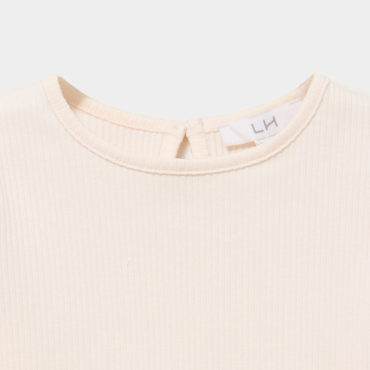T-shirt c&ocirc;tel&eacute; volants aux &eacute;paules creme b&eacute;b&eacute; fille