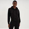 Sweat zipp&eacute; &agrave; capuche noir femme