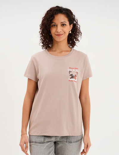 T-shirt manches courtes coton Tic et Tac sable femme