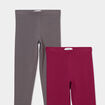 Lot 2 leggings coton gris foncé fille