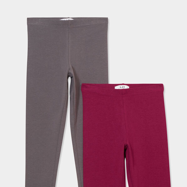 lot 2 leggings coton gris fonce fille Lot 2 leggings coton gris foncé fille