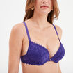 Soutien-gorge push up dentelle violet foncé femme