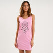 Chemise de nuit sans manches coton rose femme