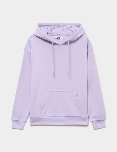 Sweat hoodie molleton &agrave; capuche parme femme