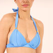 Haut de maillot de bain forme triangle bleu clair femme