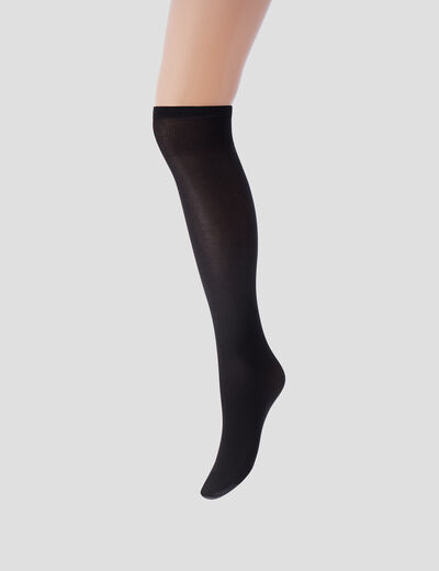 Mi-bas opaques noir femme