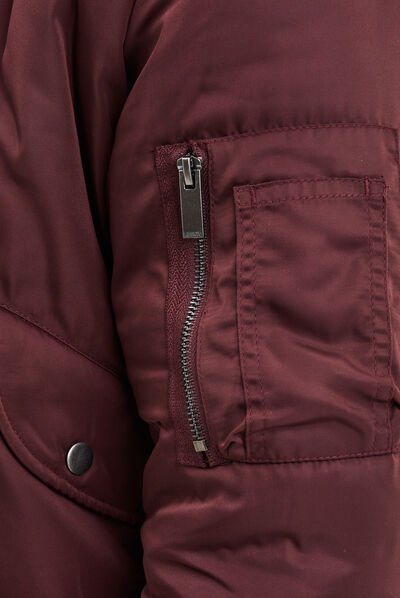 Veste bomber zippée prune homme