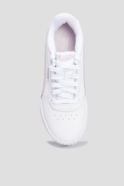 Tennis basses à lacets en cuir Puma blanc fille