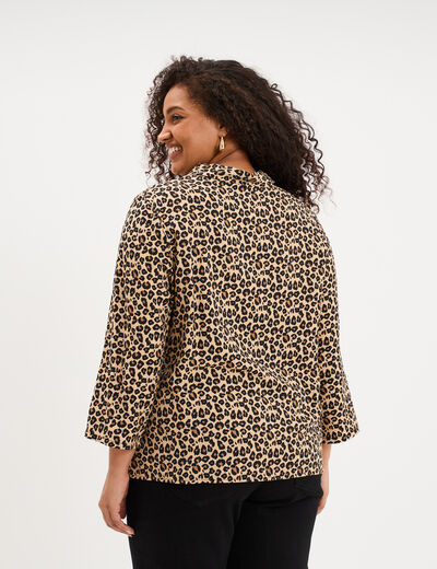 Blouse manches retroussables sable femme grande taille