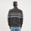 Pull camionneur jacquard manches longues gris fonc&eacute; homme