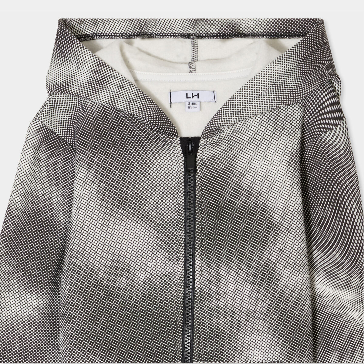 Sweat à capuche zippé noir garçon