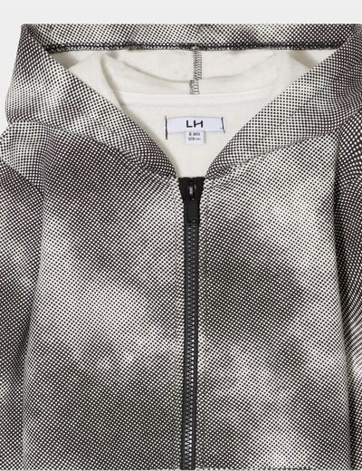 Sweat à capuche zippé noir garçon