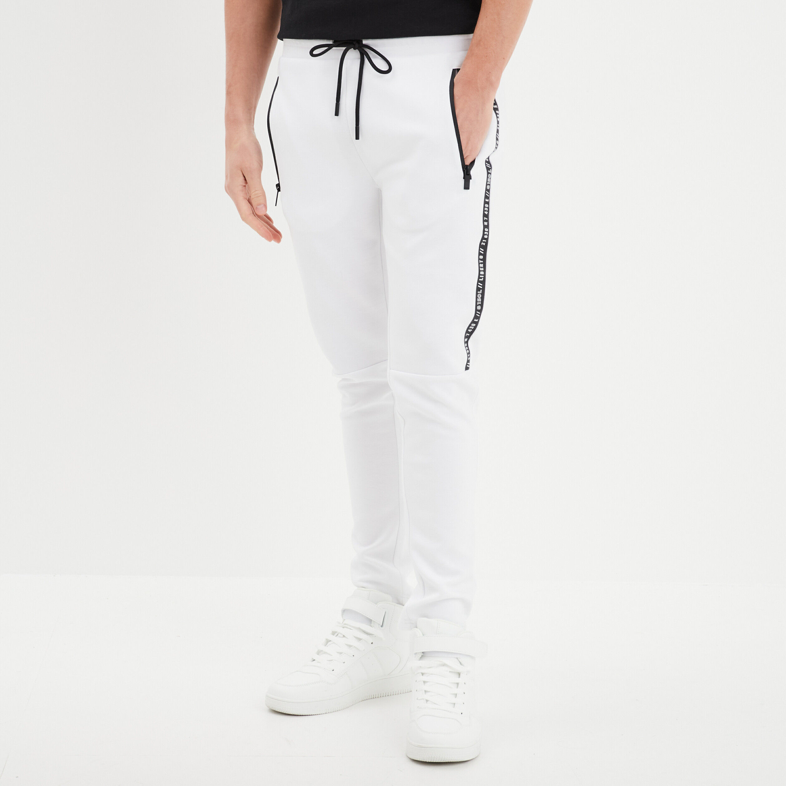 Pantalon de jogging stretch Liberto blanc homme LIBERTO