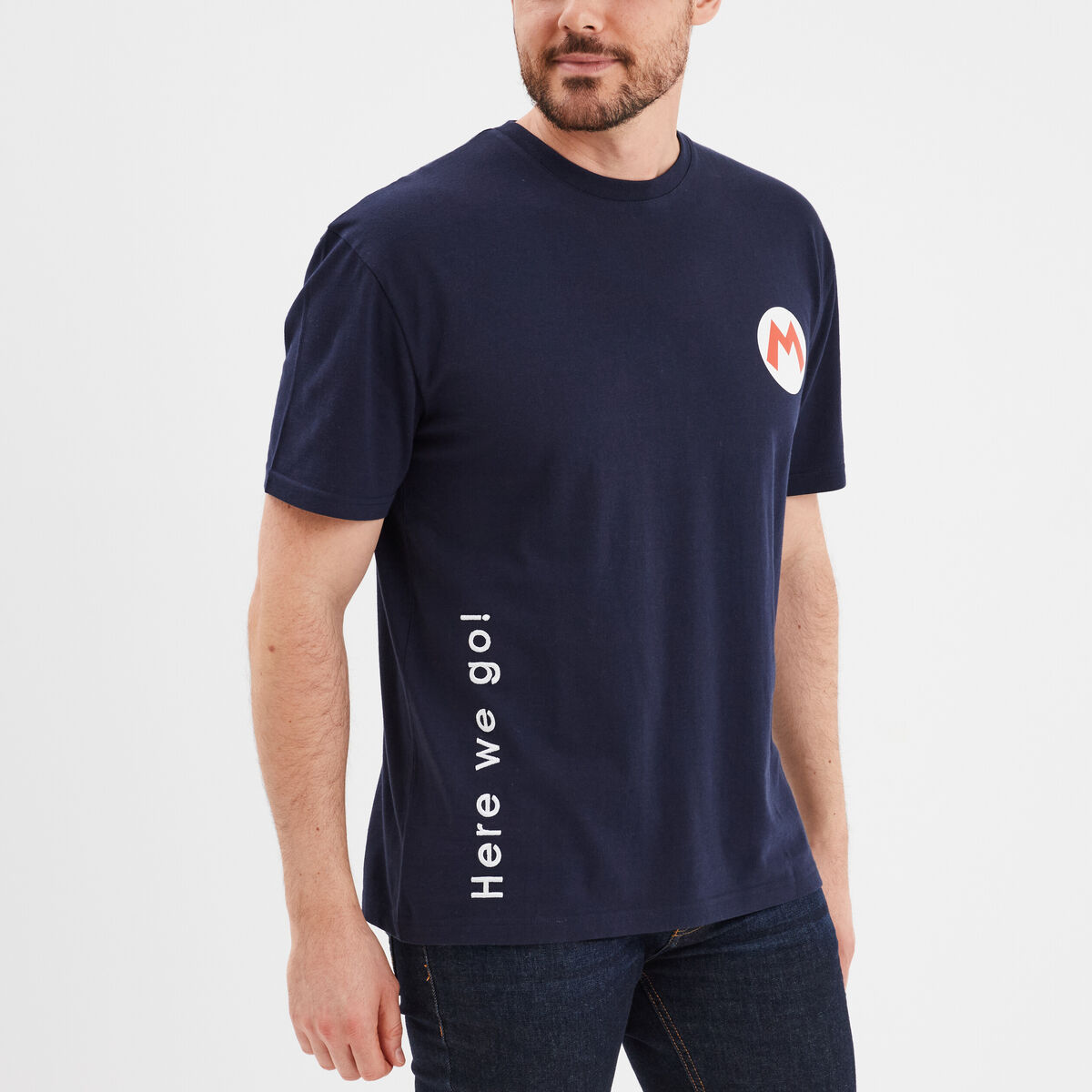 T-shirt manches courtes Super Mario bleu marine homme