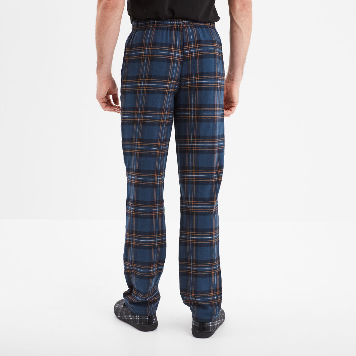Pantalon de pyjama coton coupe droite bleu homme