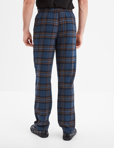 Pantalon de pyjama coton coupe droite bleu homme
