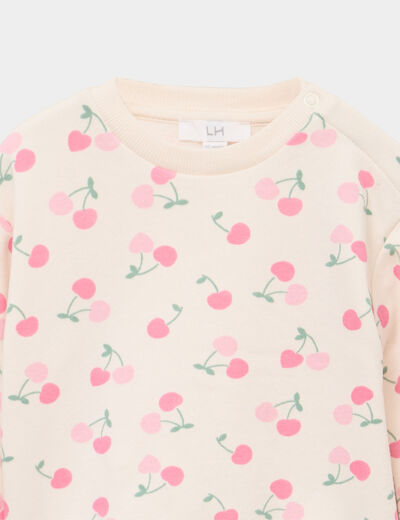 Ensemble sweat et legging creme b&eacute;b&eacute; fille