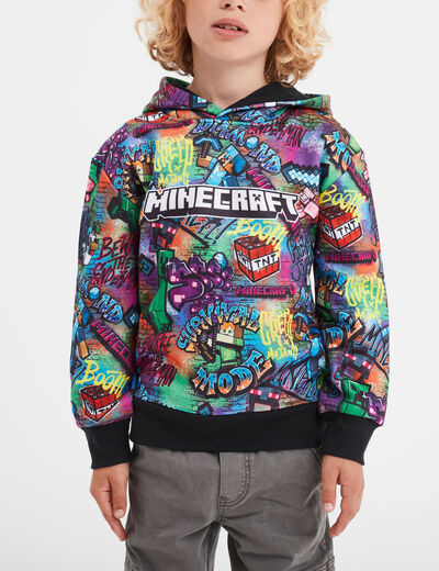 Sweat à capuche hoodie Minecraft multicolore garçon