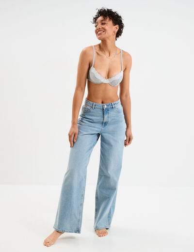 Soutien-gorge corbeille paddé gris femme