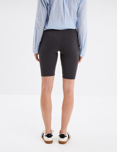 Legging court cycliste ajusté gris foncé femme