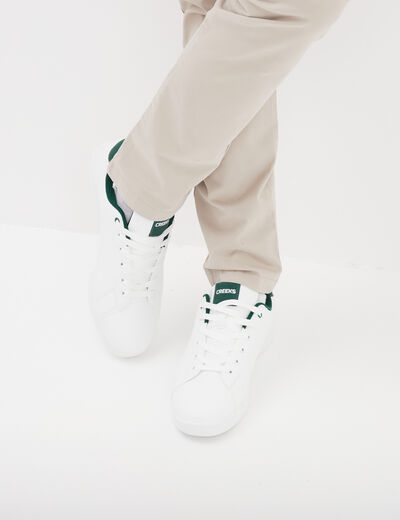 Tennis basses à lacets vert homme