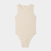Body sans manches côtelé coton beige femme