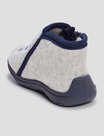 Chaussons bottillons gris bébé garçon