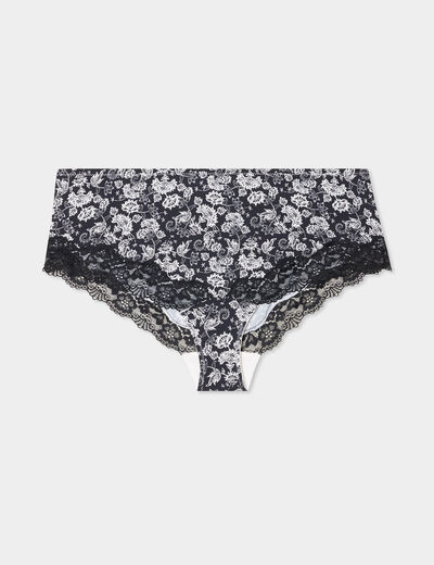 Shorty microfibre noir femme grande taille