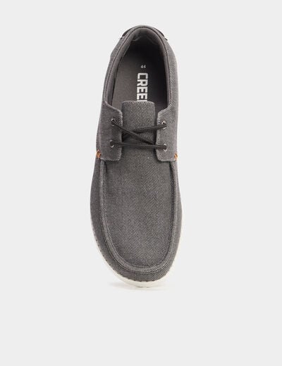 Chaussures bateau à lacets gris homme