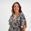 Robe longue fluide manches 3/4 blanc femme grande taille