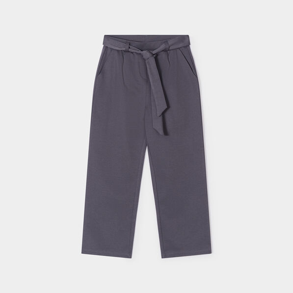 pantalon wide leg avec ceinture gris fonce fille Pantalon wide leg avec ceinture gris foncé fille