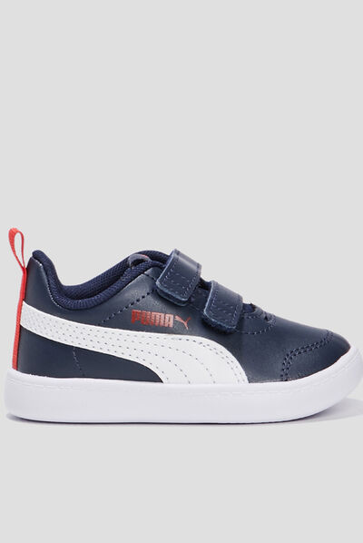 Tennis à scratchs Puma Courtflex bleu marine bébé garçon