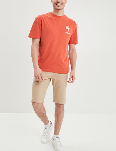 Bermuda droit stretch 5 poches coton sable homme