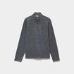 Sweat polaire col camionneur gris argent homme