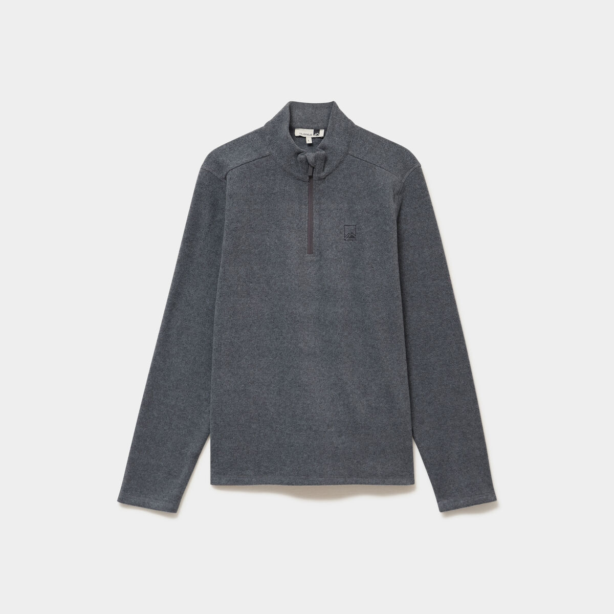 Sweat polaire col camionneur gris argent homme