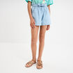 Short en jean avec ceinture noeud taille denim triple stone fille