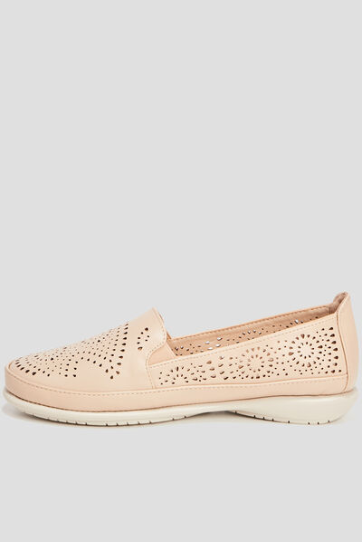 Mocassins perforées sable femme